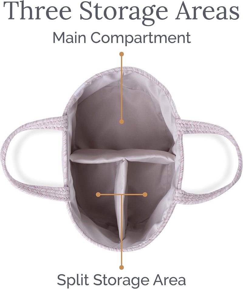 Natemia Baby Diaper Caddy Organizer - Baby Shower Basket for Gifts - Nursery Storage for Diapers, Wipes, Breast Pump - Portable Organizer and Gift Bag - Newborn Essentials - Image 3